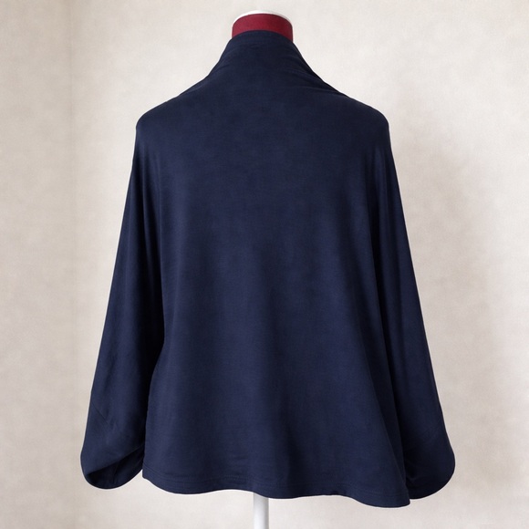 BLEUSALT Dolman Bolero NWOT OS Navy - Picture 6 of 7